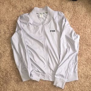 Pink Victoria’s Secret Light Grey Bomber Jacket 🌹